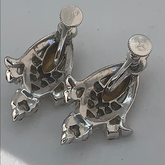 Vintage Coro screw back brilliant earrings - Picture 3 of 4